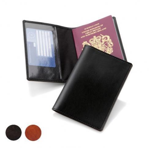 Promotional Leather Passport Holders  Richmond Nappa Leather 2 Clear Pockets