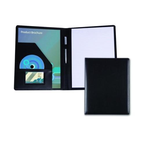 Custom Branded Black Belluno PU A4 Conference Folders