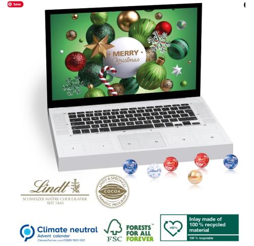 Custom Printed Advent Calendars Lindt Laptop Lindor Mini Balls		