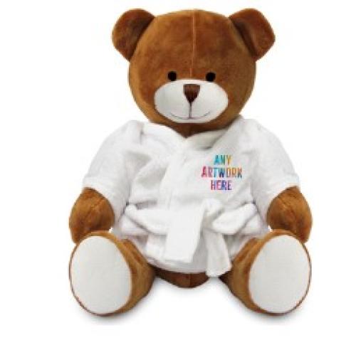 Teddy Bear With Printed Dressing Gown