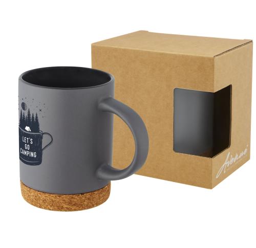 Promotional Printed Neiva 425 Ml Ceramic Mugs With Cork Base