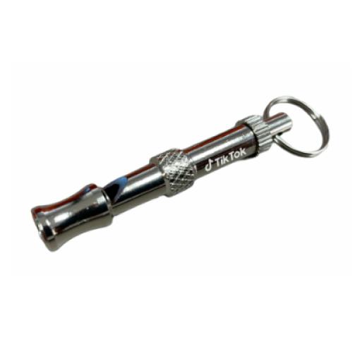 Branded Metal Dog Whistle Keyring
