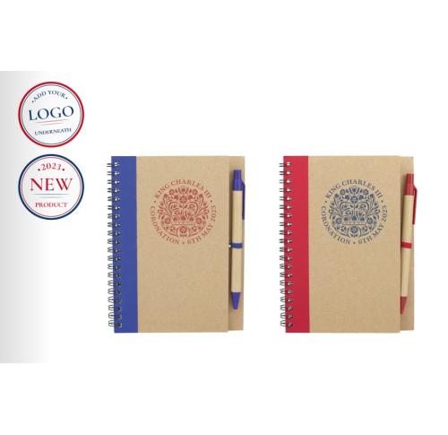 King Charles Coronation Eco Spiral Notebook With Pen
