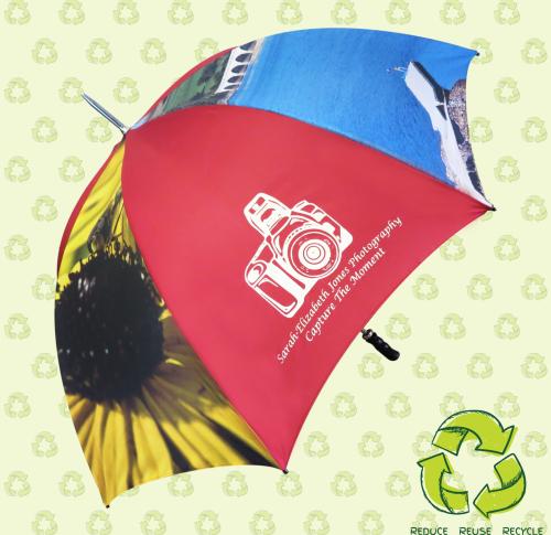Printed Budget Busting Eco Golf Umbrellas Bedford Silver 