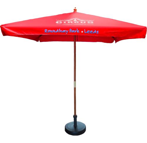 Custom Branded 2m Square Wooden Parasol Beer Garden Umbrellas