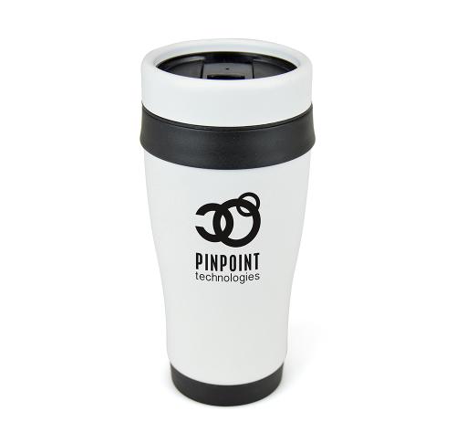 Matt White Stainless Steel Travel Mug 400ml 