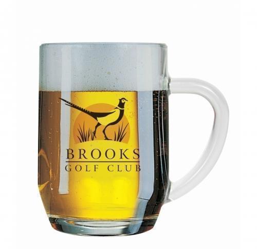 Printed Pint Beer Glasses With Handle Tankard 20oz