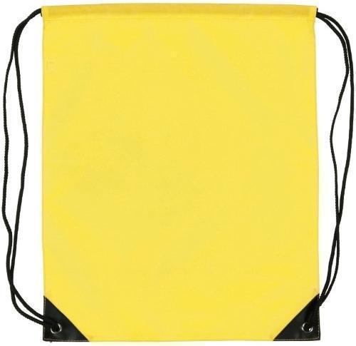 Branded Drawstring Sports Bag Reinforced Corners Yellow