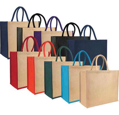 Yalding Eco Jute Shopper Tote Printed Logo