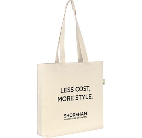 Customised Shoreham 6oz (200gsm) Natural 100% Recycled Tote Bag