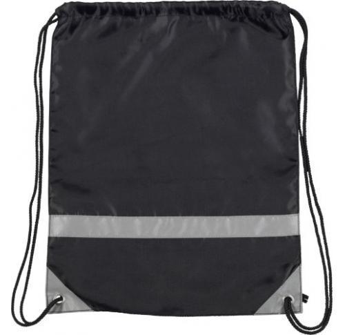  Drawstring Backpack Bag - Black Reflective
