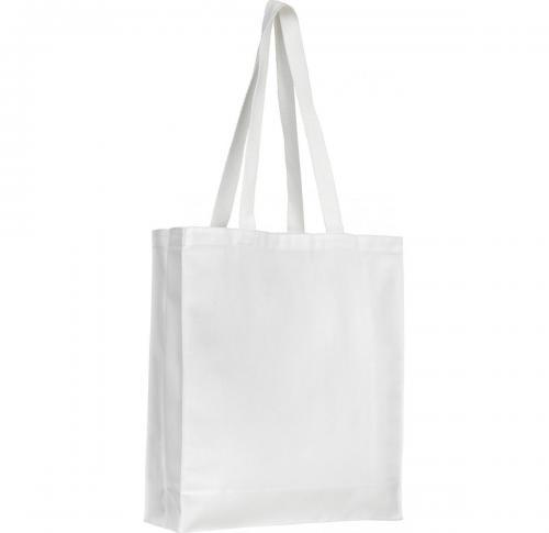 Tote Bag Canvas 8oz Gussetted Long Handles - White