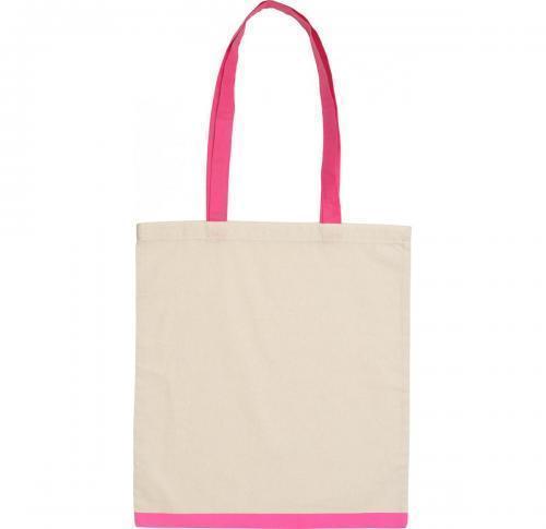 Eastwell 4.5oz Cotton Tote Bag - Natural Pink Trim