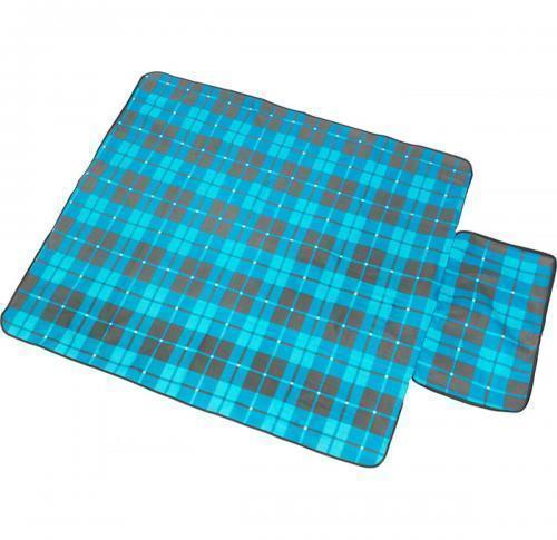 Logo Tartan Fleece Picnic In The Park Blankets - Blue / Grey