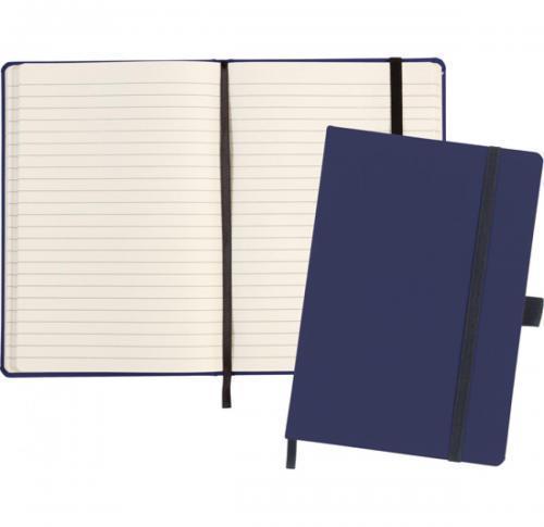 Custom Printed Soft Feel A5 Notebook - Navy Blue