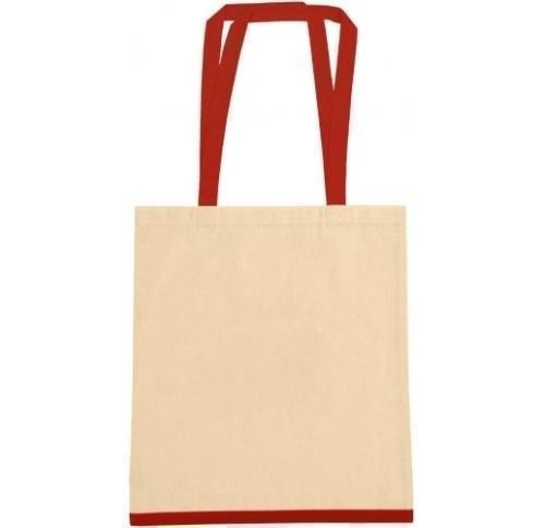 Eastwell' 45oz Cotton Tote Bag - Natural Red Trim