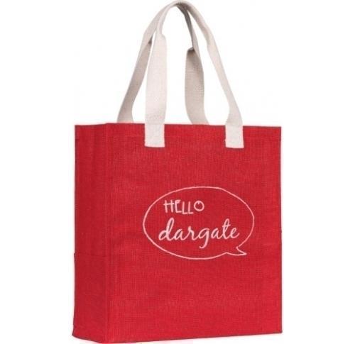 Printed Jute Tote Bag Eco - Red