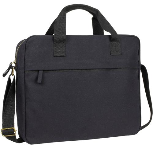 Printed Logo Eco Canvas Laptop Business Bags Black Harbledown 