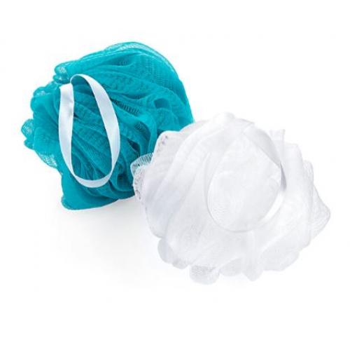 Shower Puff  Antibacterial White Or Teal Body Sponge (45g)