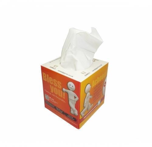 Box of 100 2-ply White Tissues in Printed Box