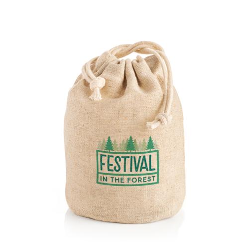 Natural Hemp Drawstring Bag 150mm x 95mm dia