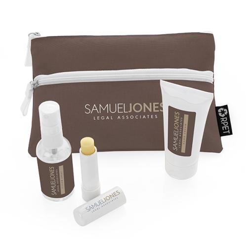 4 Piece Wellbeing Set in an full colour printed Zippered Bag