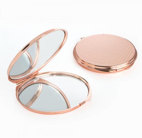 Custom Rose Gold Compact Mirror Round 