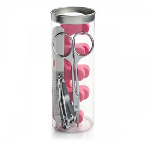 5pc Manicure Set including Toe Nail Seperators in a PVC Tube
