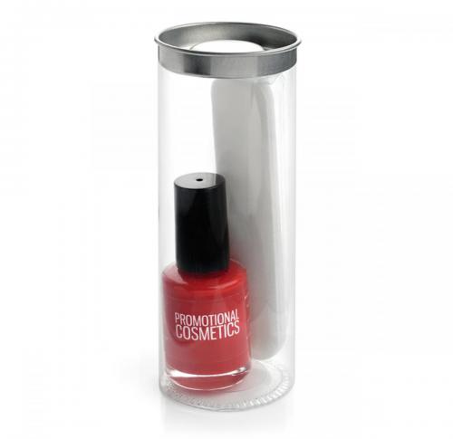 Nail Polish And Emery Board In A PVC Tube