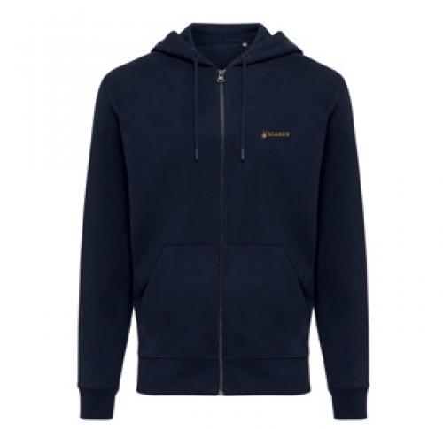 Iqoniq Abisko Recycled Cotton Zip Through Hoodie Forest Green