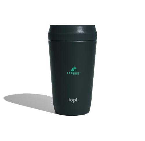 Branded Topl Recycled Steel To Go Tumbler Patented 360 Lid 354ml Grey/navy/green/white