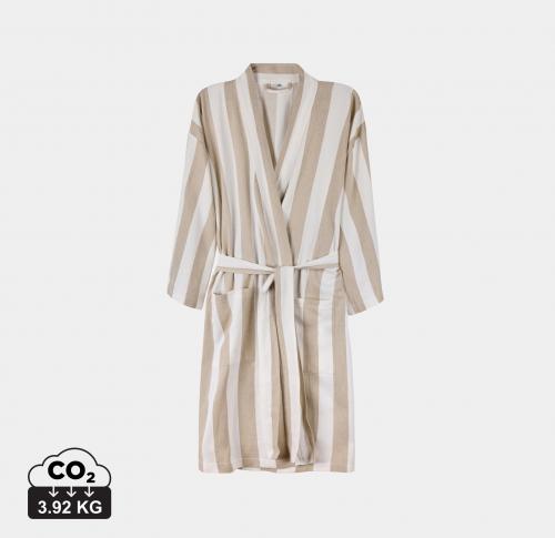 VINGA Ornos GRS Hammam Robe S/M Beige, White Customised Logo
