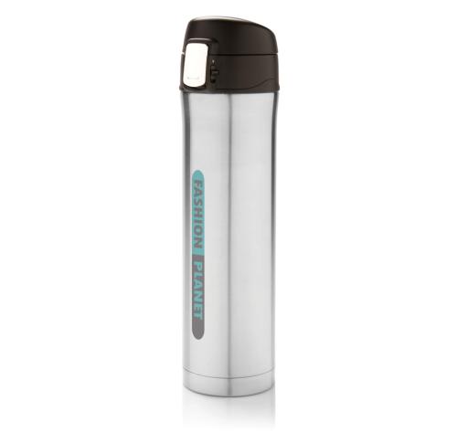 Promotional Easy Lock Vacuum Flask - Silver