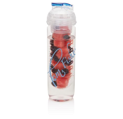 Printed Water Bottle With Fruit Infuser 500ml Blue