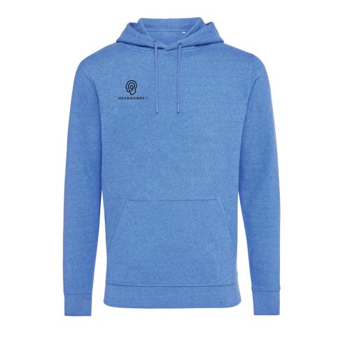 Branded Iqoniq Torres recycled cotton hoodie undyed - Heather Blue heather blue