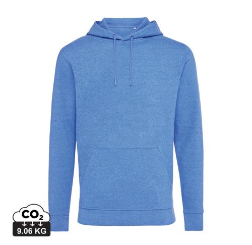 Branded Iqoniq Torres recycled cotton hoodie undyed - Heather Blue heather blue