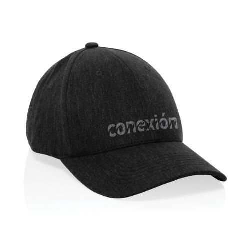 Custom Milo AWARE™ recycled heather 6 panel cap 200gr black