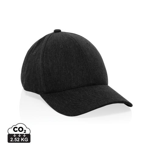 Custom Milo AWARE™ recycled heather 6 panel cap 200gr black