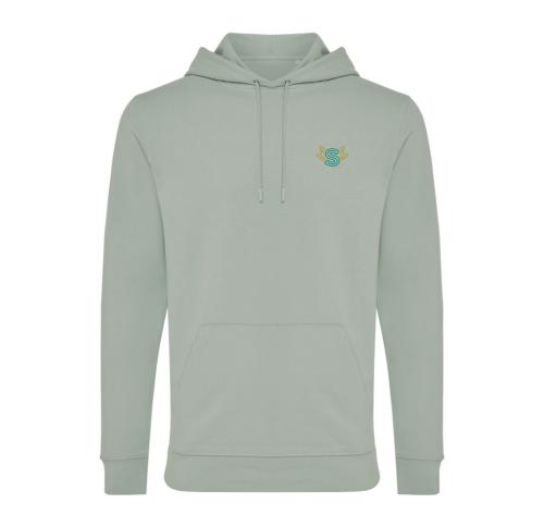 Custom Iqoniq Jasper recycled cotton hoodie iceberg green