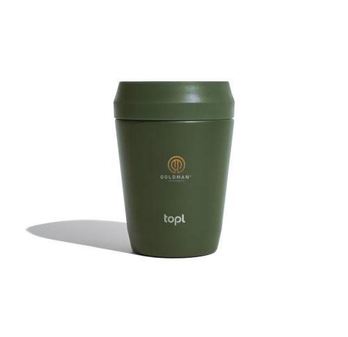 Topl Recycled Steel To Go Tumbler Patented 360 Lid 235ml - White green