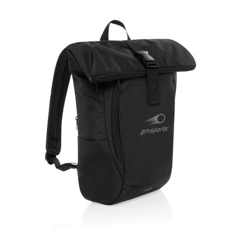 Branded Swiss Peak Aware™ RPET Leonard 15.6 inch laptop backpack black