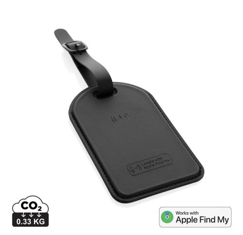 Globetrack RCSrPolyester luggage tag with worldwide locating black