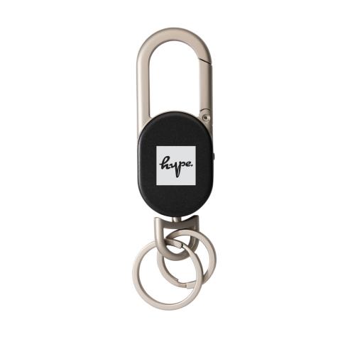 Keyfinder keychain with worldwide locating and USB C black, grey