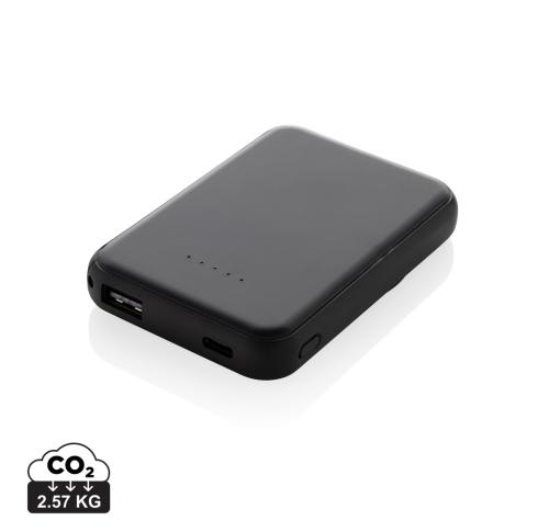 Stellar RCS recycled plastic 5000 mah 5W magnetic powerbank black