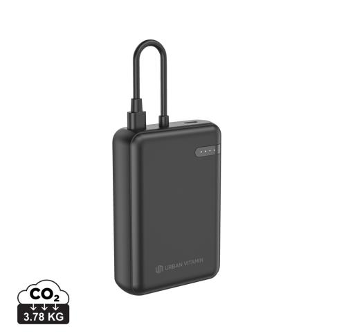 Branded Urban Vitamin Fullerton RCS Recycled 10,000 20W PD Powerbank Black
