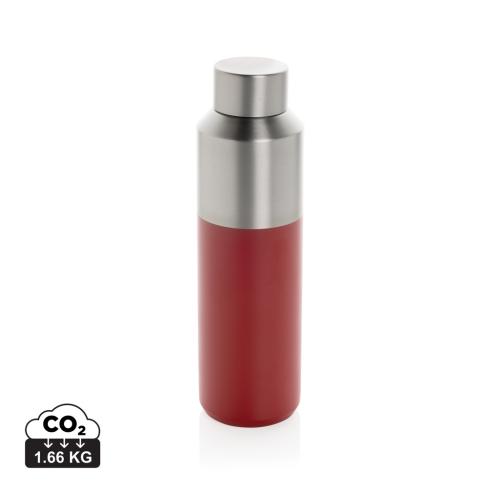 Branded Fluid RCS certified recycled steel water bottle 600ml red