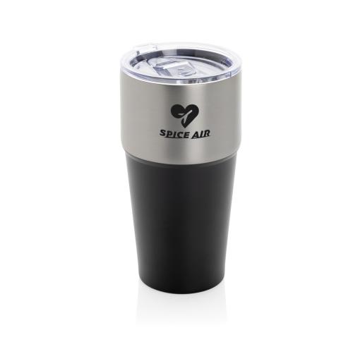 Custom Fluid RCS certified recycled steel tumbler 500ml black