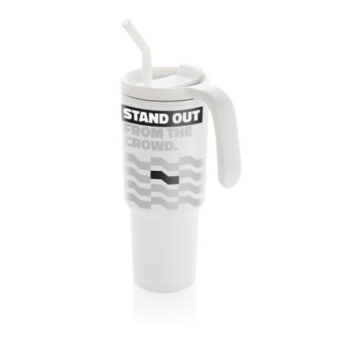 Custom Graphic 360 RCS certified recycled steel tumbler 900ml white