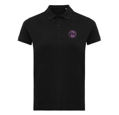 Iqoniq Yosemite women recycled cotton pique polo black Customised Logo