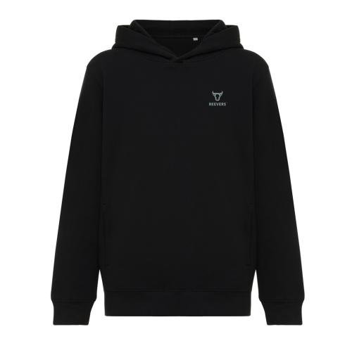 Iqoniq Yengo kids recycled cotton hoodie with sidepockets black